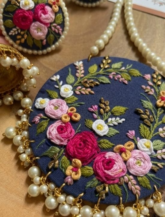 Jhumka Necklace Chudi Ring Set
